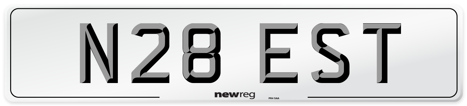 N28 EST Number Plate from New Reg